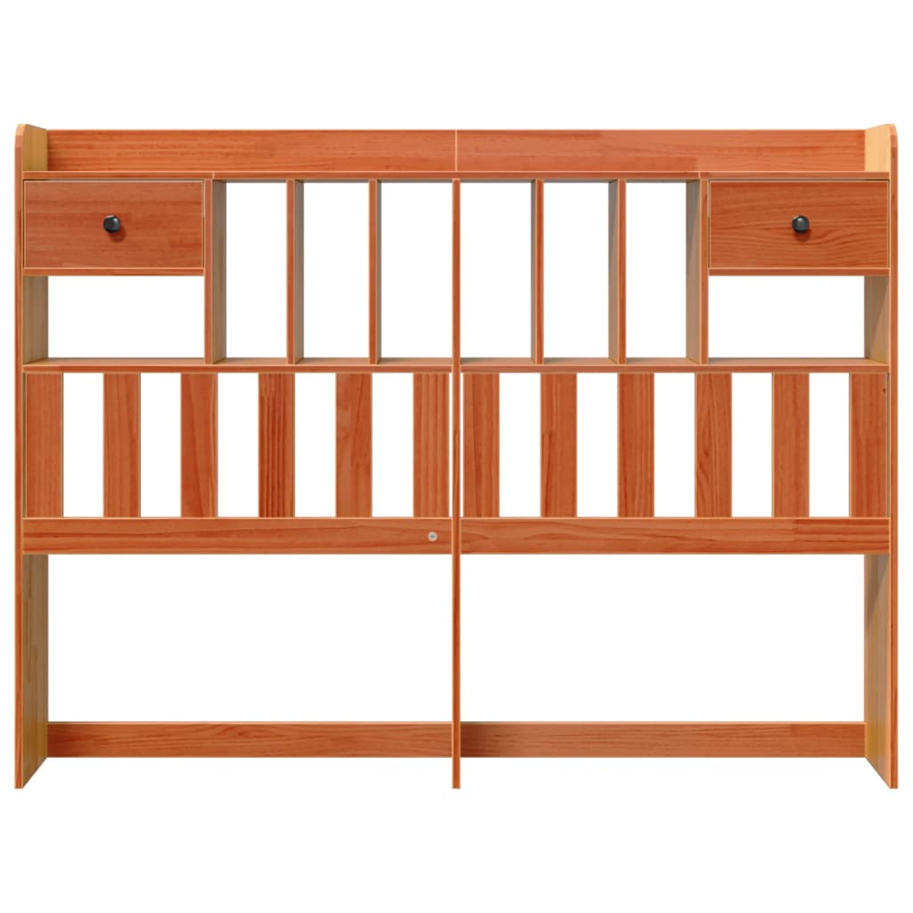 Kopfteil mit Stauraum Wachsbraun 140 cm Massivholz Kiefer