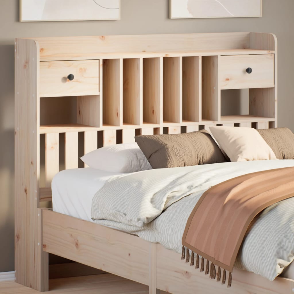 Kopfteil mit Stauraum 135 cm Massivholz Kiefer