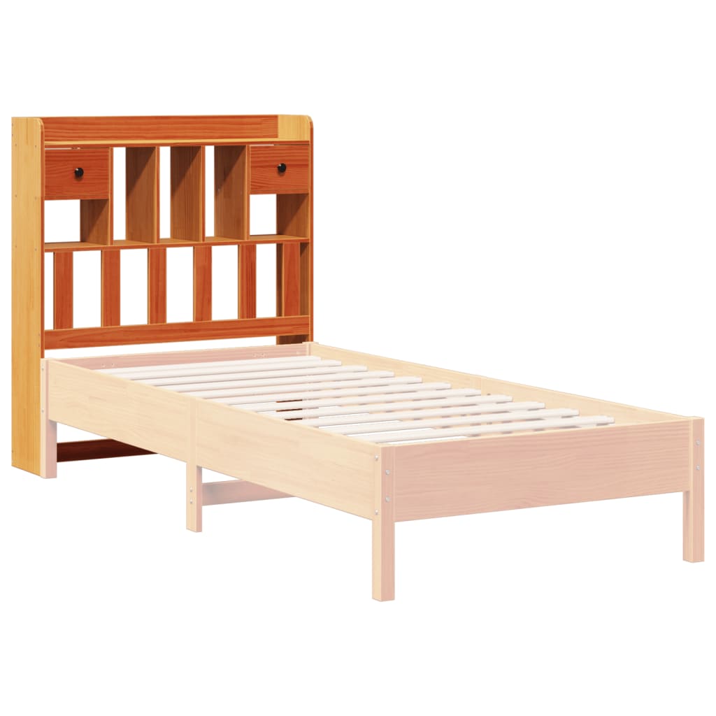 Kopfteil mit Stauraum Wachsbraun 100 cm Massivholz Kiefer