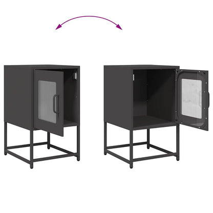 Nachttisch Schwarz 36x39x60,5 cm Kaltgewalzter Stahl