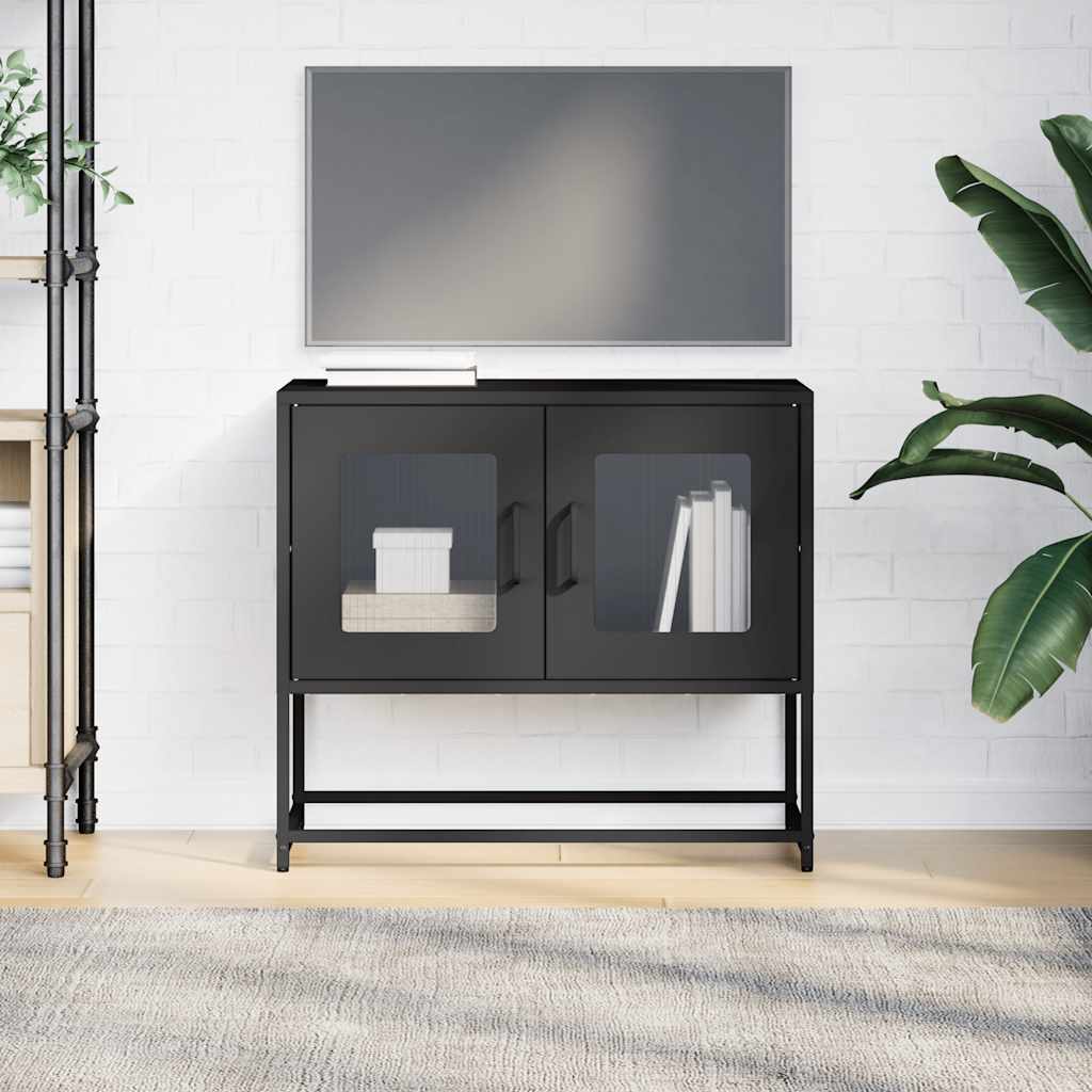 TV-Schrank Schwarz 68x39x60,5 cm Kaltgewalzter Stahl
