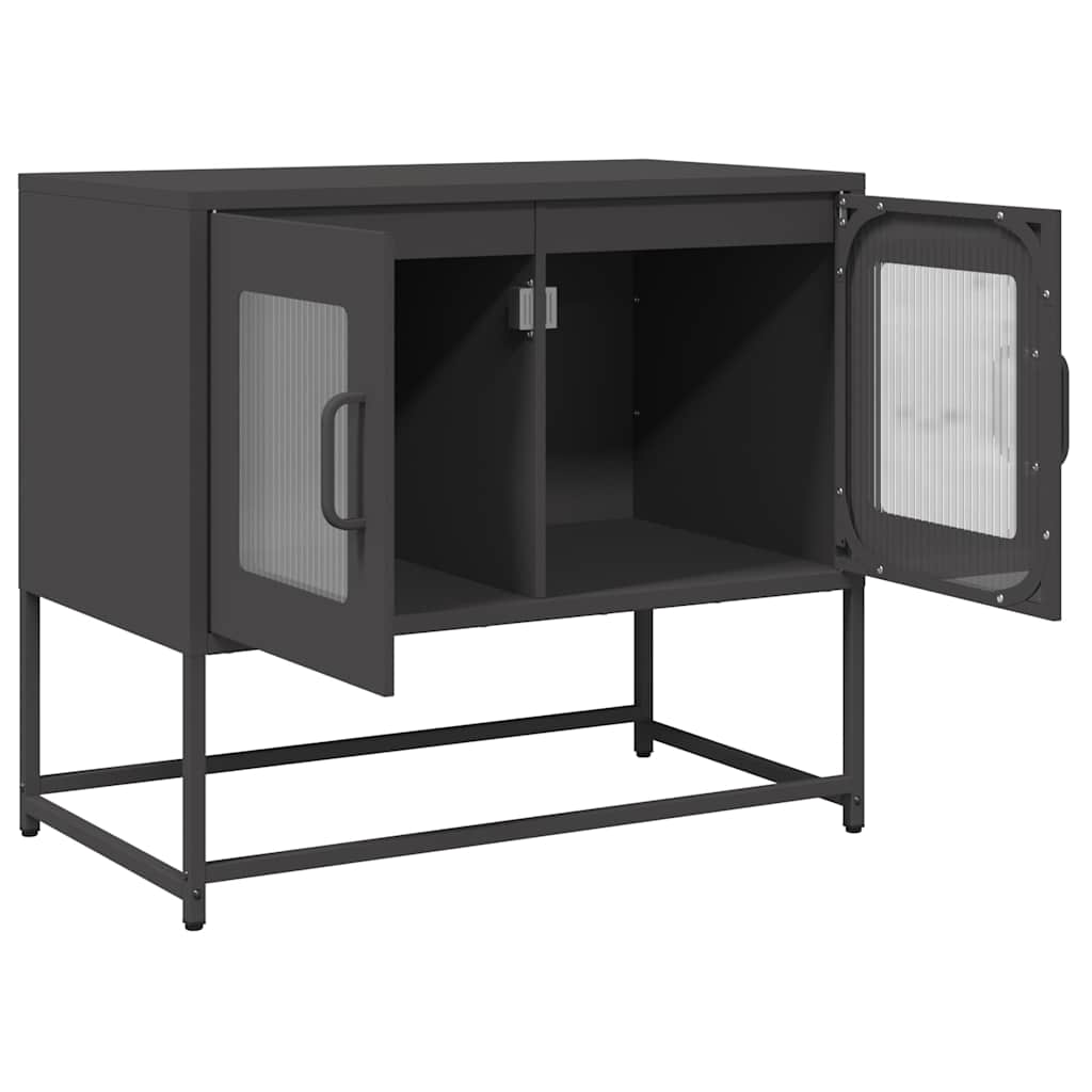 TV-Schrank Schwarz 68x39x60,5 cm Kaltgewalzter Stahl