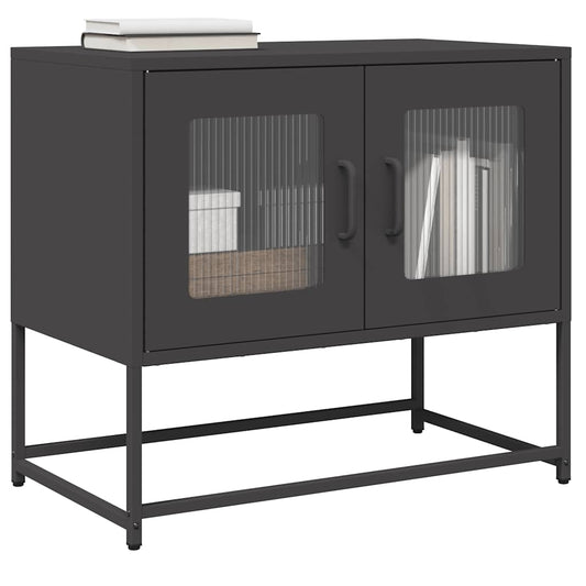 TV-Schrank Schwarz 68x39x60,5 cm Kaltgewalzter Stahl