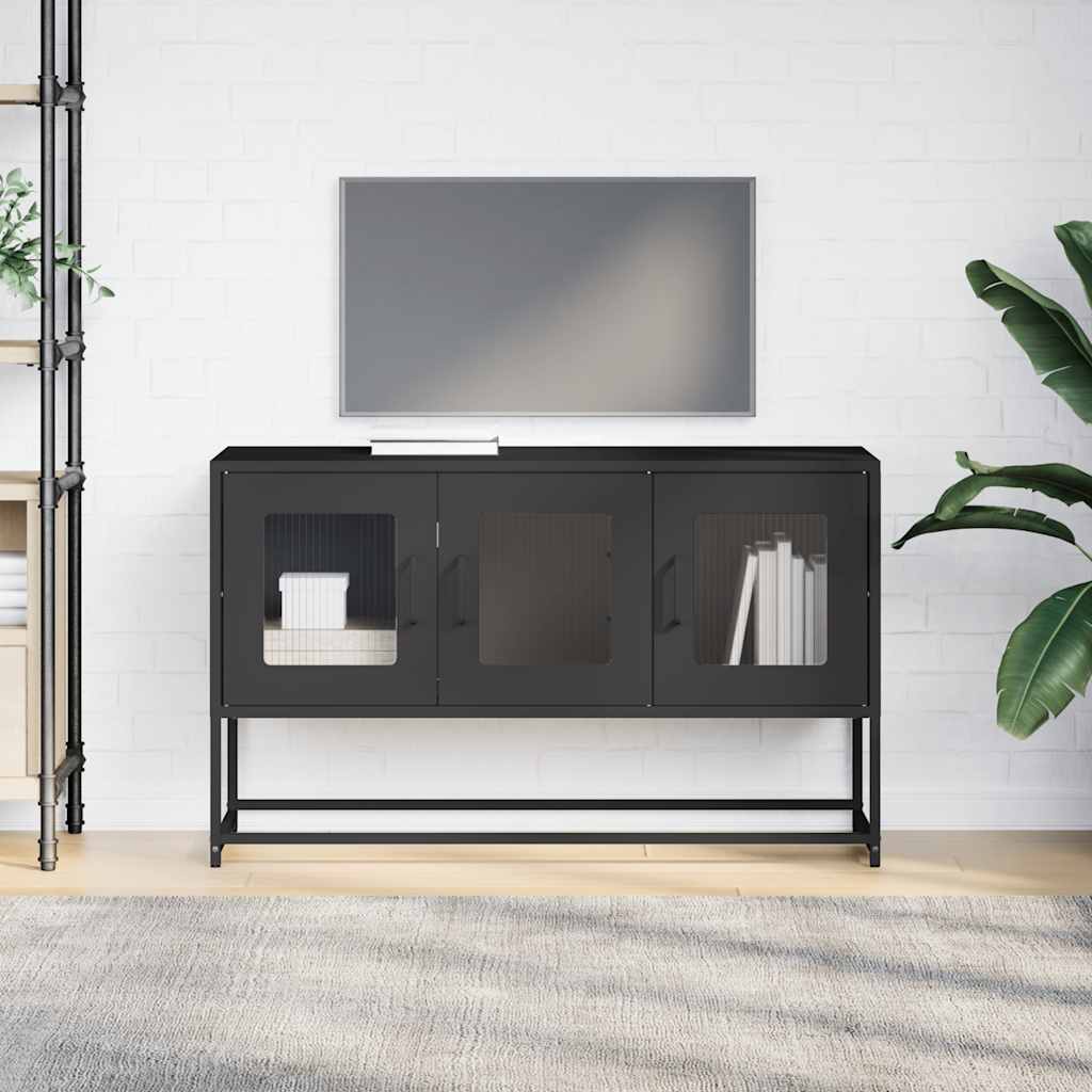 TV-Schrank Schwarz 100,5x39x60,5 cm Kaltgewalzter Stahl