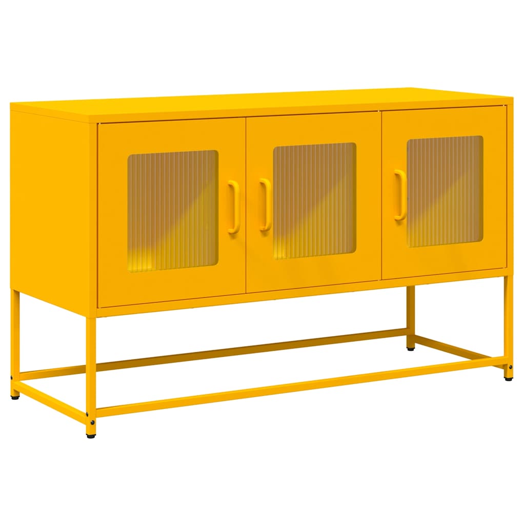 TV-skab Sennep Gul 100,5x39x60,5 cm Koldvalset stål