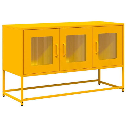 TV-skab Sennep Gul 100,5x39x60,5 cm Koldvalset stål