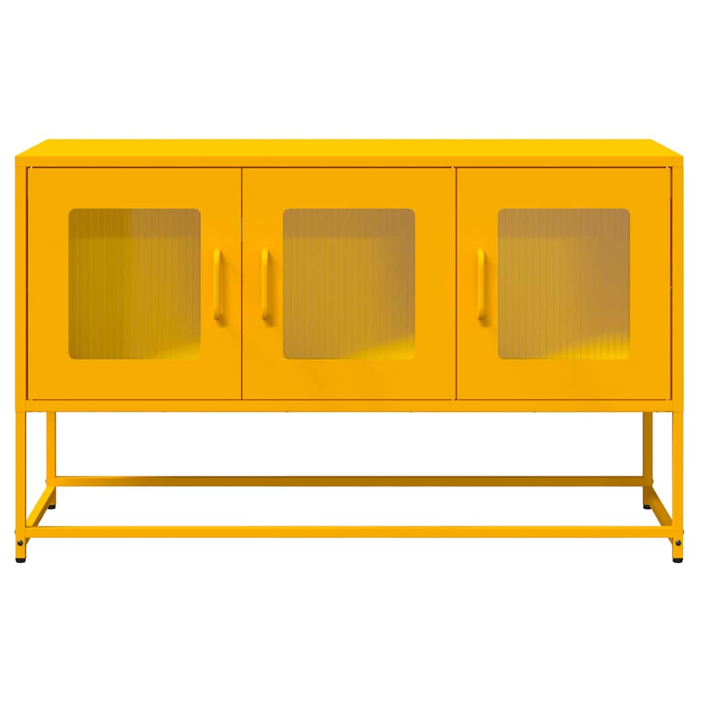 TV-skab Sennep Gul 100,5x39x60,5 cm Koldvalset stål