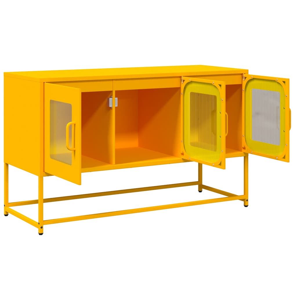 TV-skab Sennep Gul 100,5x39x60,5 cm Koldvalset stål