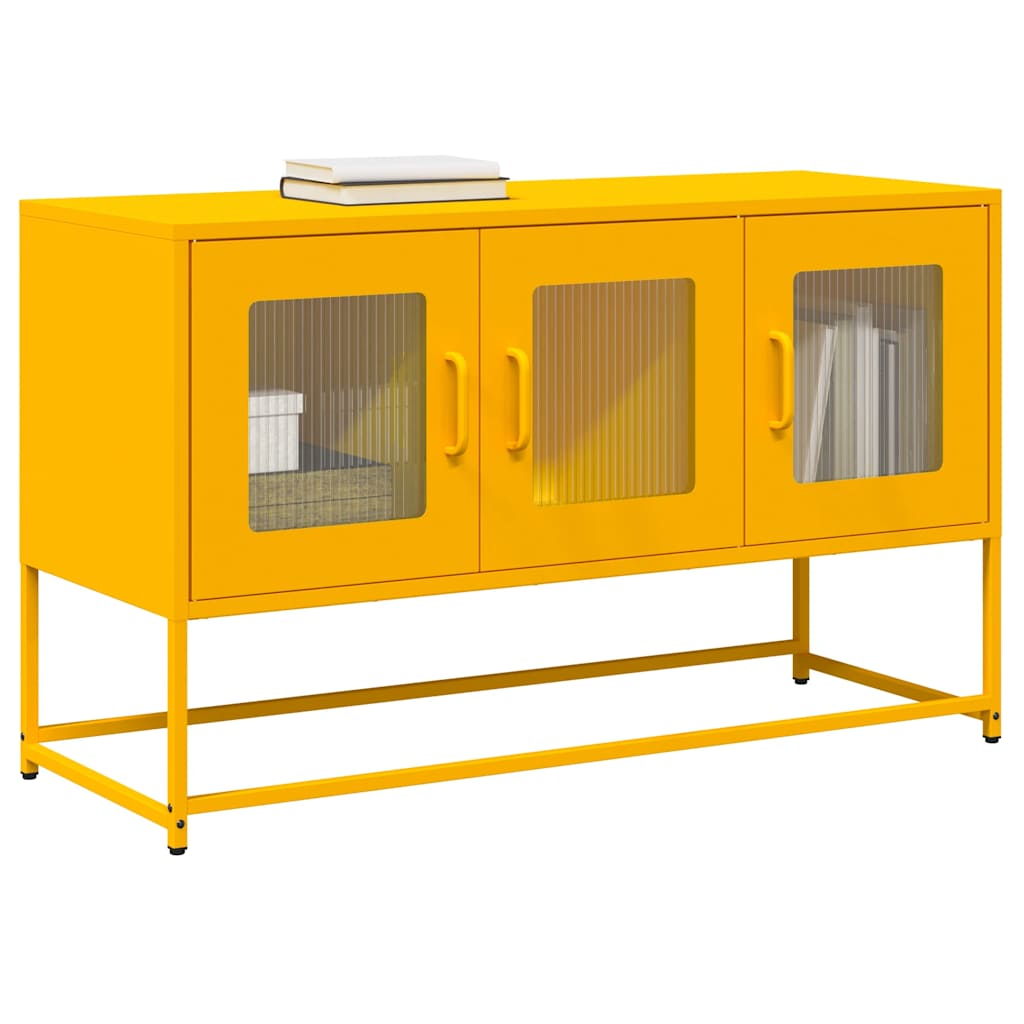 TV-skab Sennep Gul 100,5x39x60,5 cm Koldvalset stål