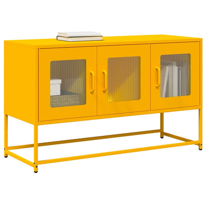 TV-skab Sennep Gul 100,5x39x60,5 cm Koldvalset stål