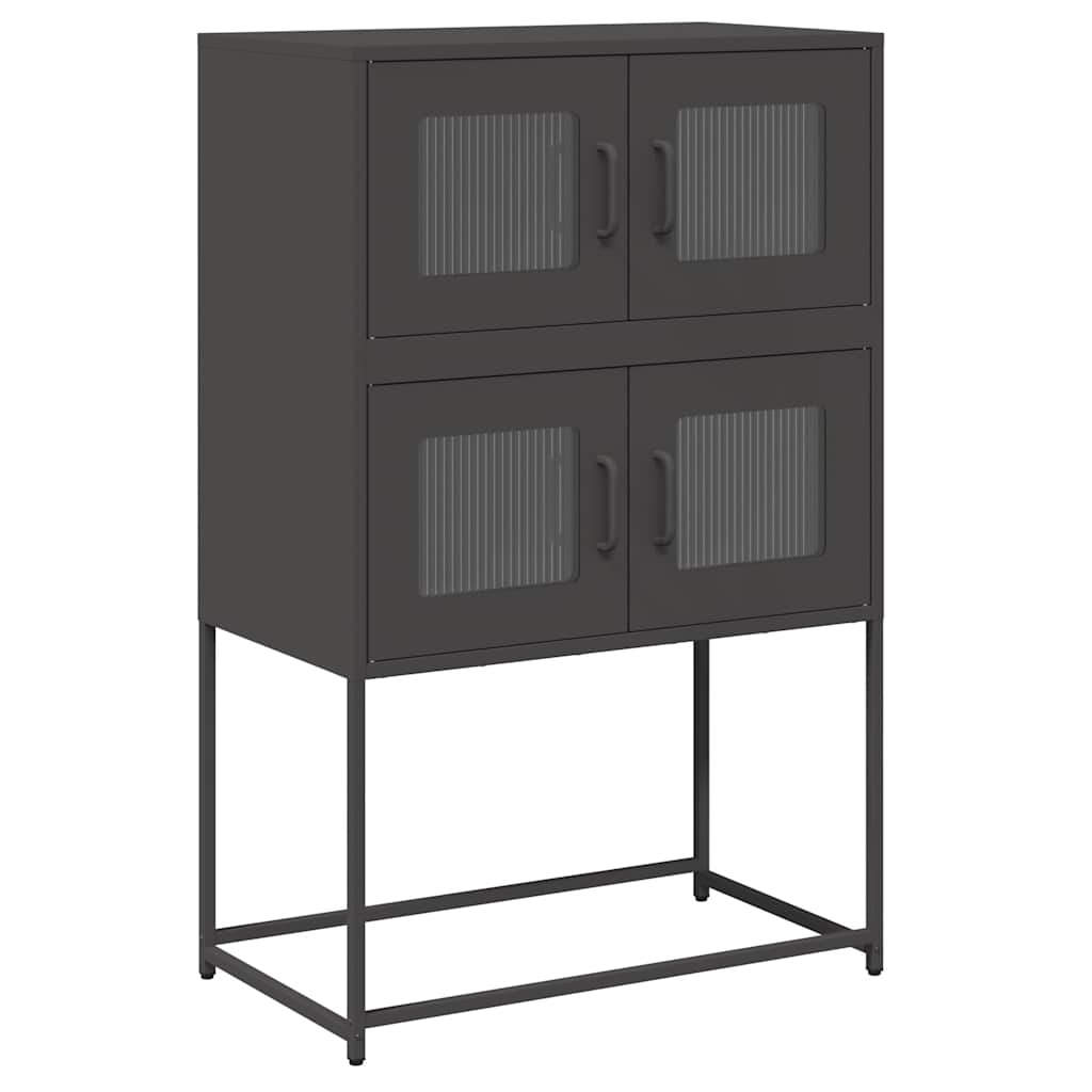 Highboard Sort 68x39x107 cm Stål