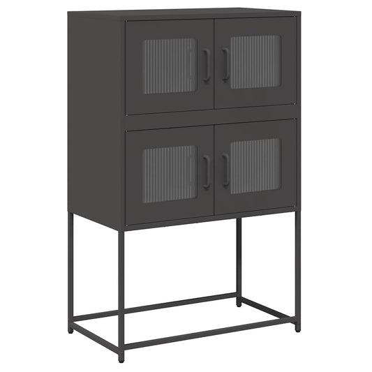 Highboard Sort 68x39x107 cm Stål