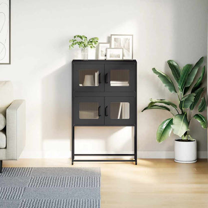 Highboard Sort 68x39x107 cm Stål