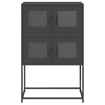 Highboard Sort 68x39x107 cm Stål