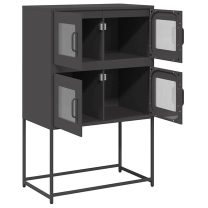 Highboard Sort 68x39x107 cm Stål