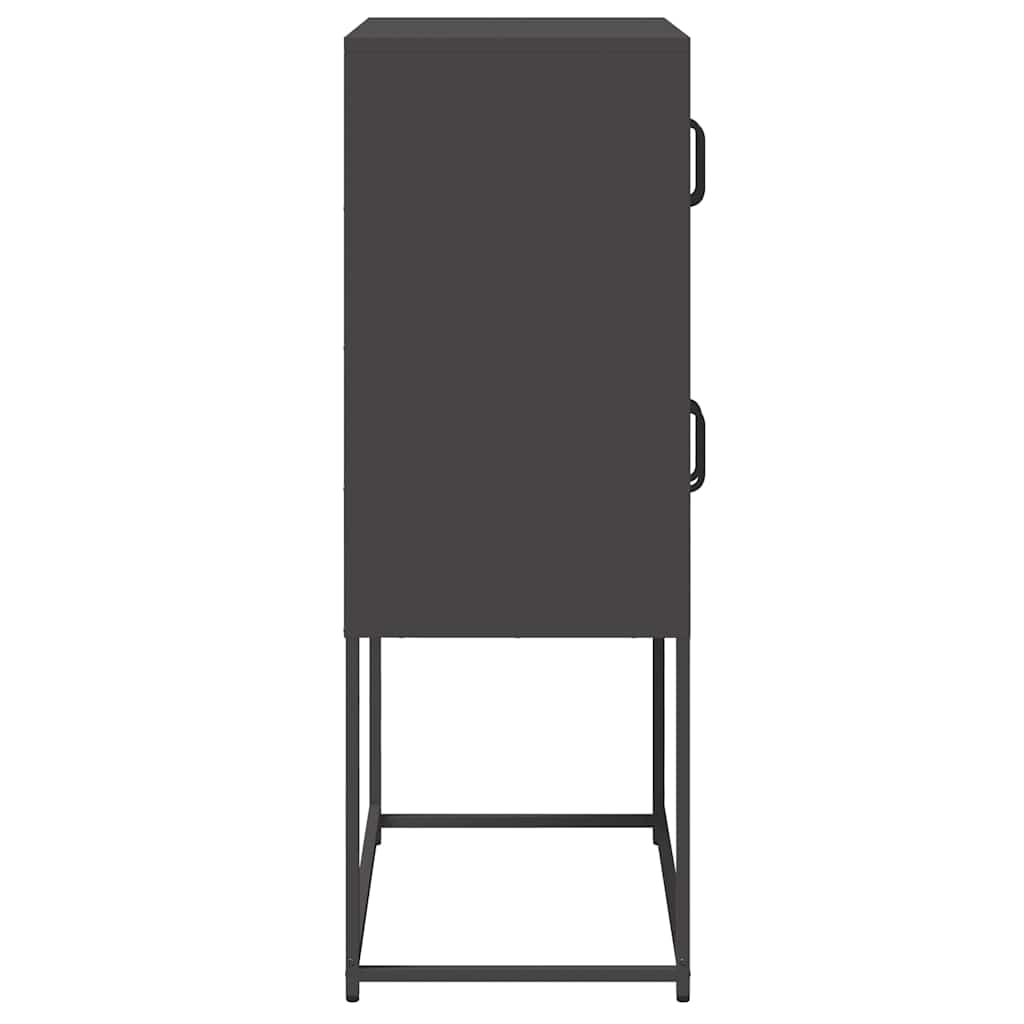 Highboard Sort 68x39x107 cm Stål