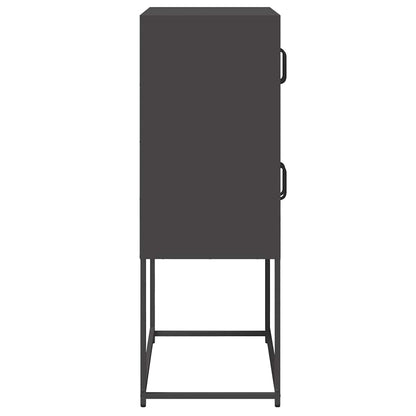 Highboard Sort 68x39x107 cm Stål