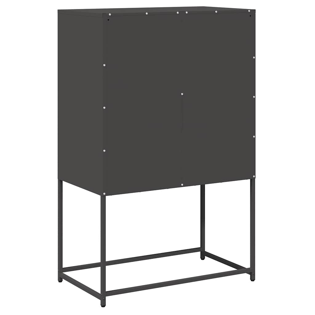 Highboard Sort 68x39x107 cm Stål