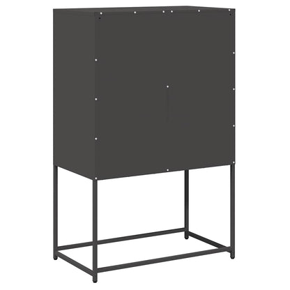 Highboard Sort 68x39x107 cm Stål