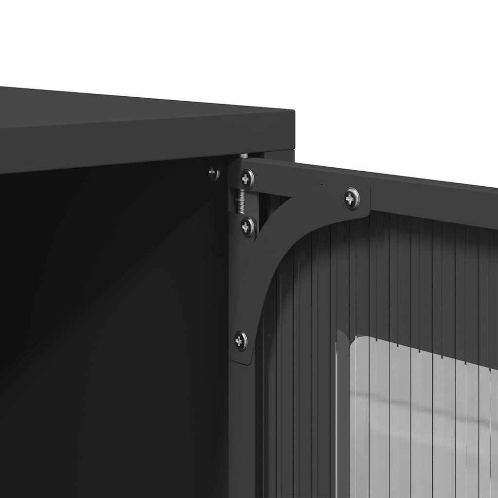 Highboard Sort 68x39x107 cm Stål