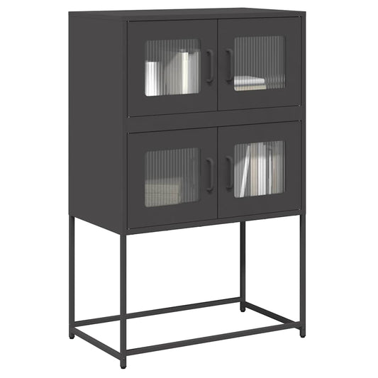 Highboard Sort 68x39x107 cm Stål