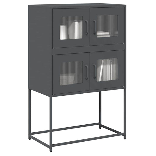 Highboard antracit 68x39x107 cm Stål