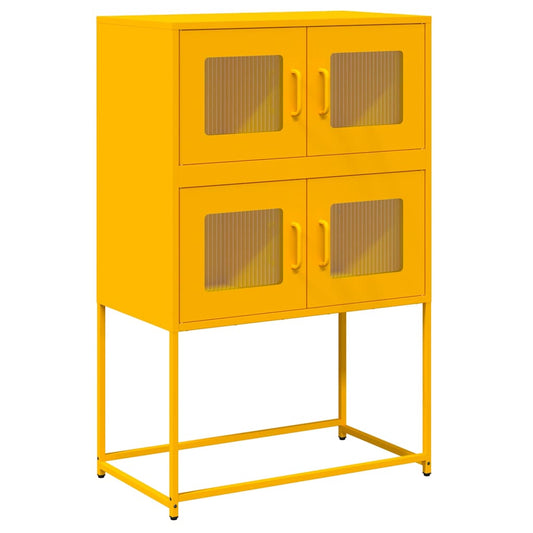 Highboard Sennep Gul 68x39x107 cm Stål
