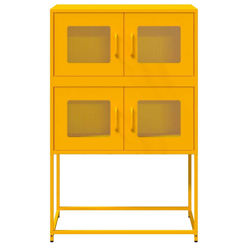Highboard Sennep Gul 68x39x107 cm Stål
