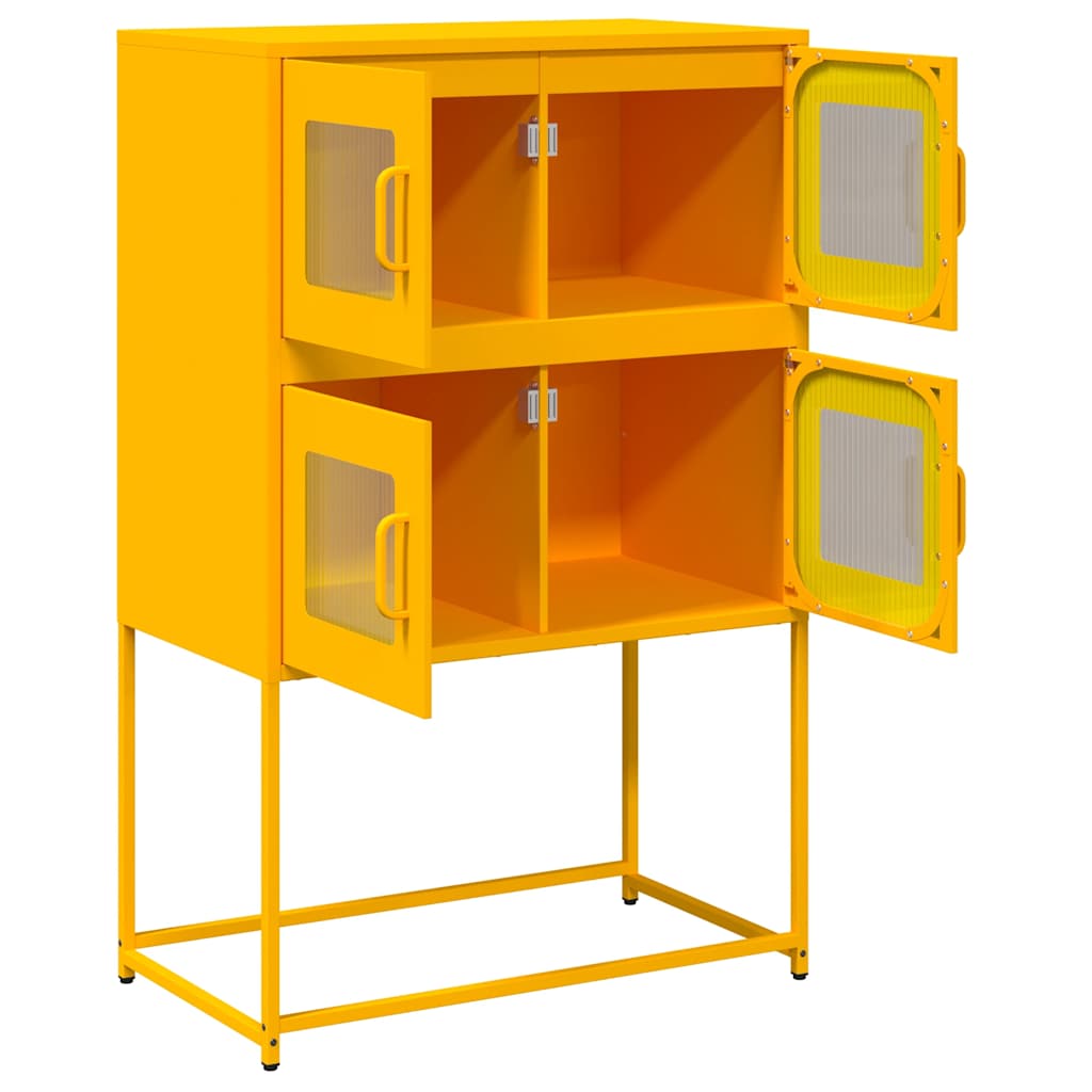 Highboard Sennep Gul 68x39x107 cm Stål