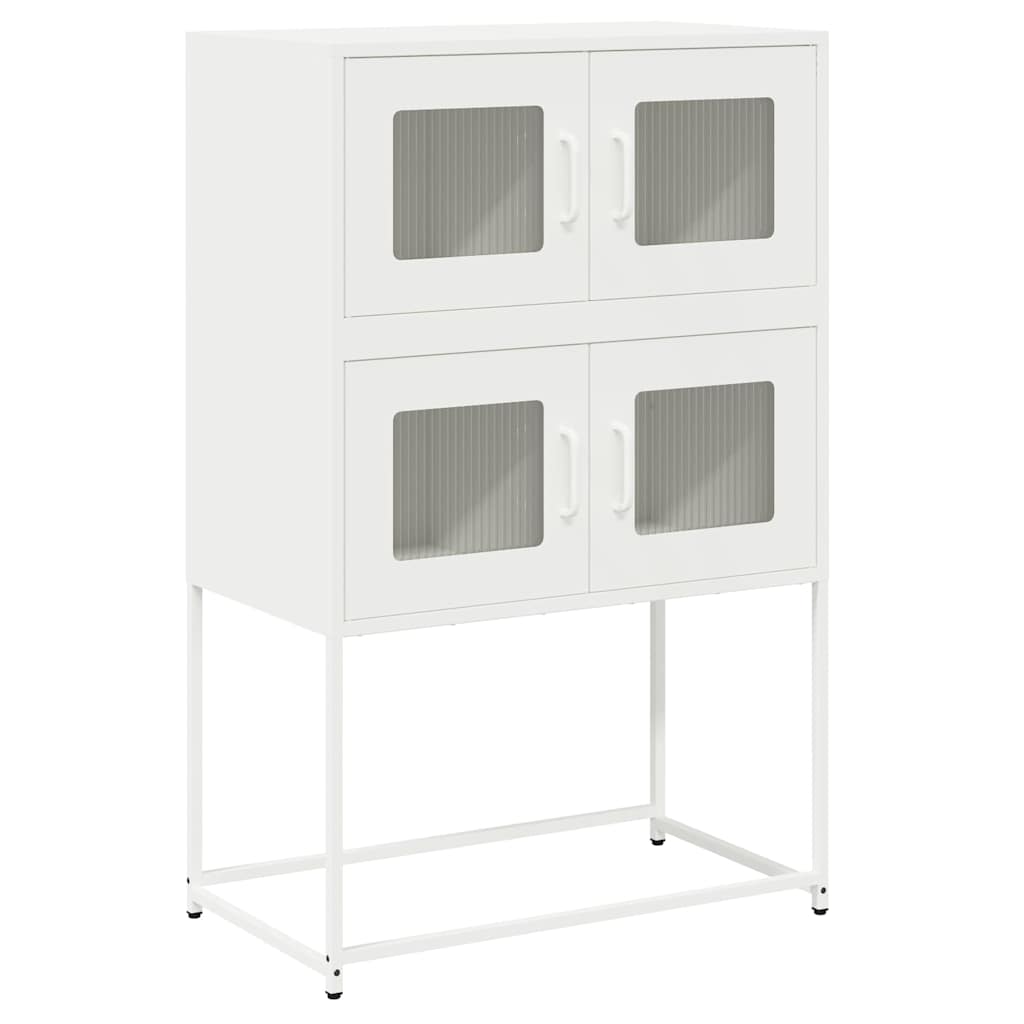 Highboard Hvid 68x39x107 cm Stål