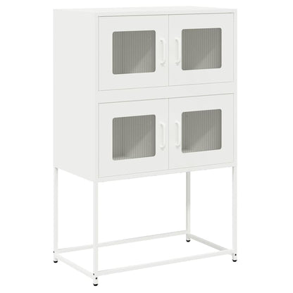 Highboard Hvid 68x39x107 cm Stål