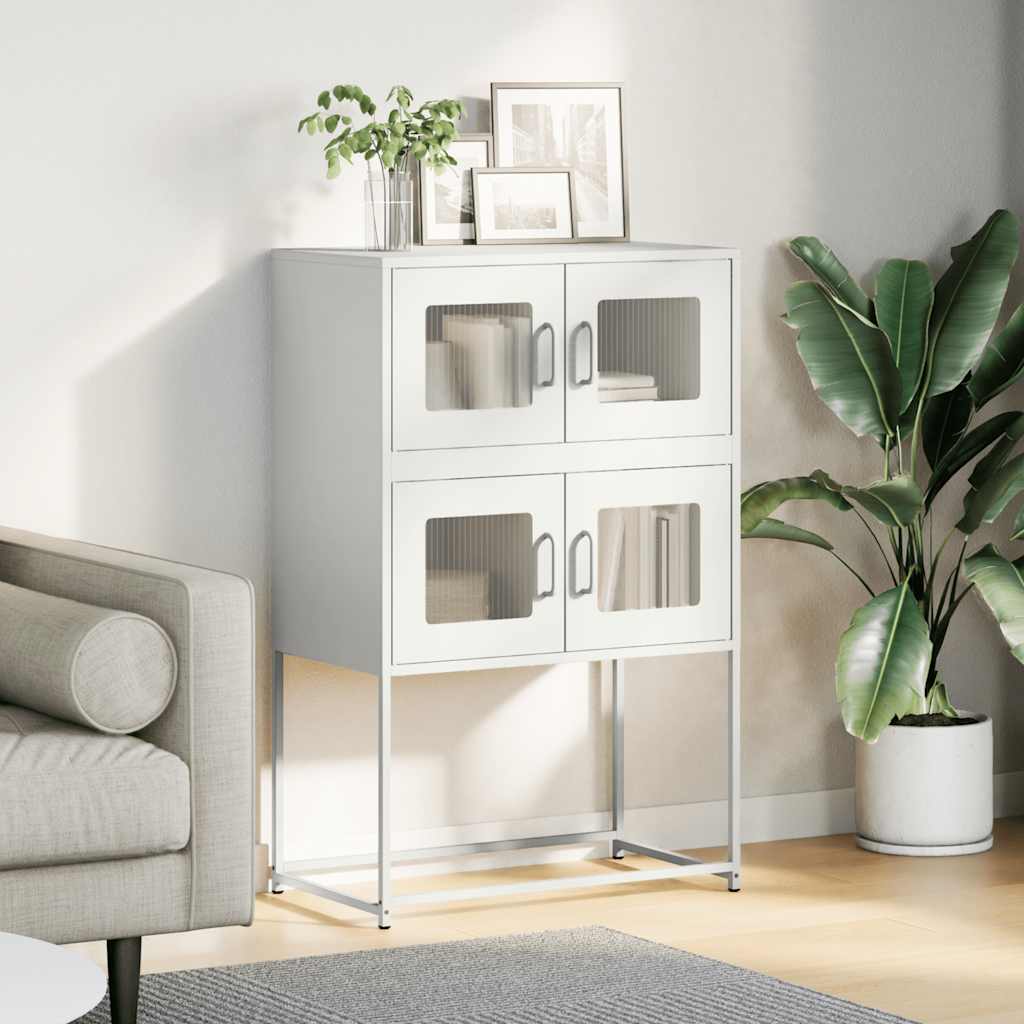 Highboard Hvid 68x39x107 cm Stål