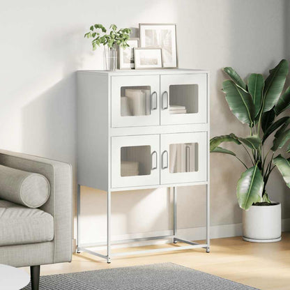 Highboard Hvid 68x39x107 cm Stål