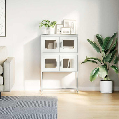 Highboard Hvid 68x39x107 cm Stål