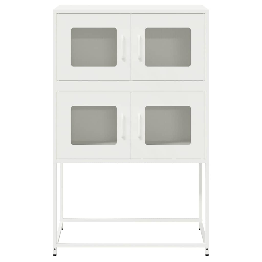 Highboard Hvid 68x39x107 cm Stål