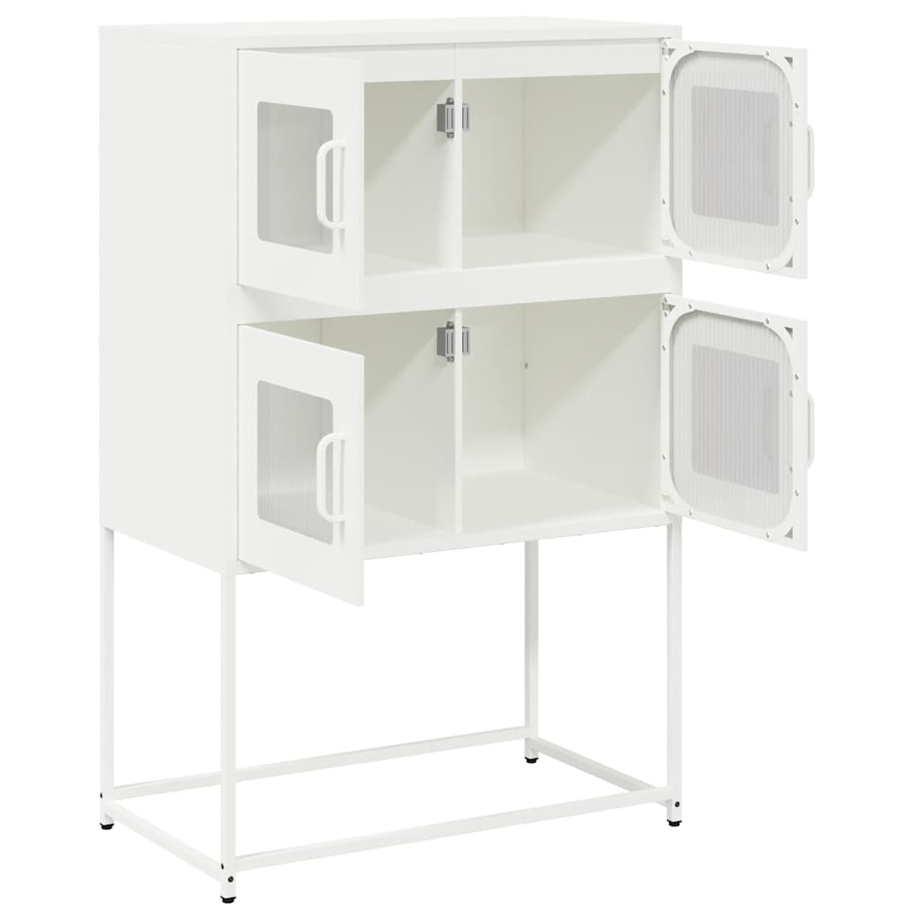 Highboard Hvid 68x39x107 cm Stål