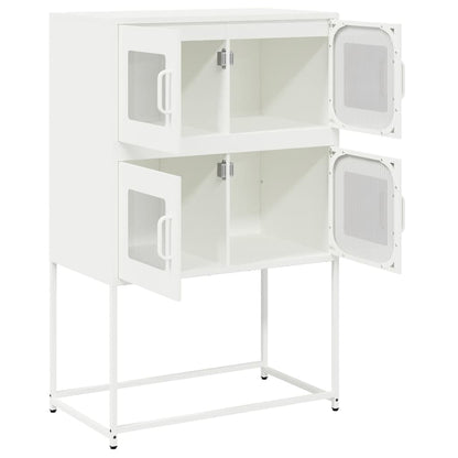 Highboard Hvid 68x39x107 cm Stål