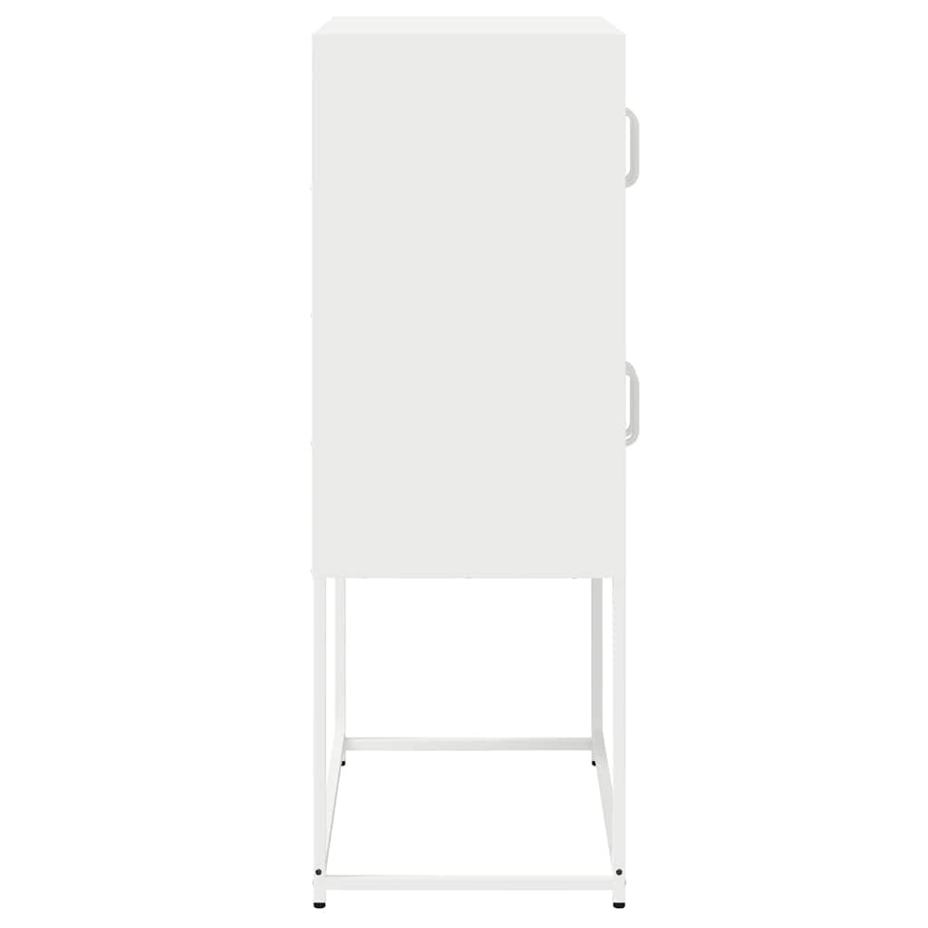 Highboard Hvid 68x39x107 cm Stål