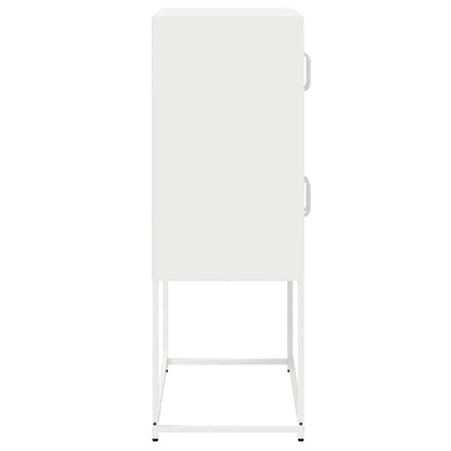 Highboard Hvid 68x39x107 cm Stål