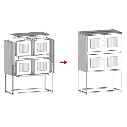 Highboard Hvid 68x39x107 cm Stål