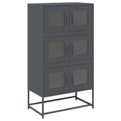 Highboard Anthrazit 68x39x123 cm Stahl