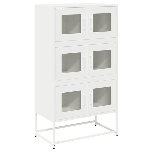 Highboard Weiß 68x39x123 cm Stahl