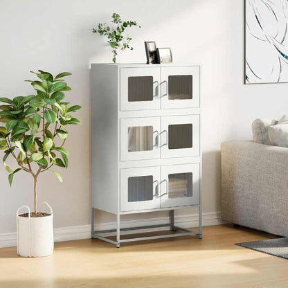 Highboard Weiß 68x39x123 cm Stahl