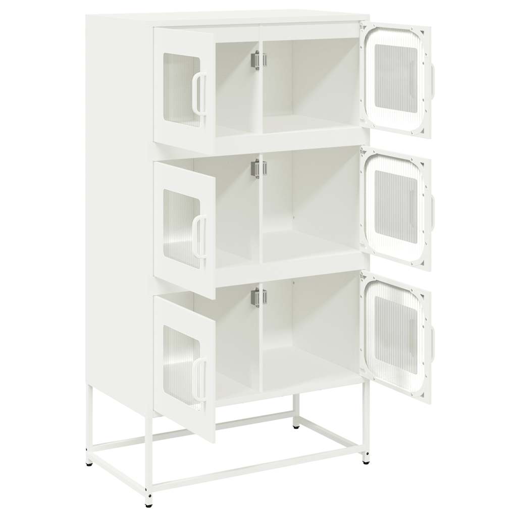 Highboard Weiß 68x39x123 cm Stahl