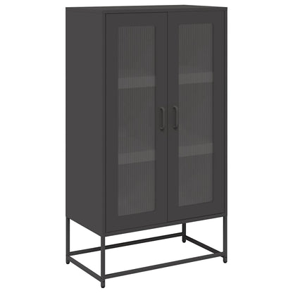 Highboard Sort 68x39x123 cm Stål
