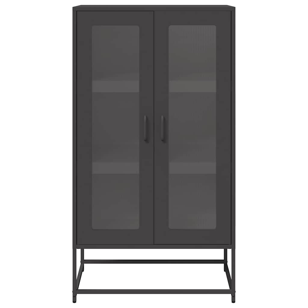 Highboard Sort 68x39x123 cm Stål