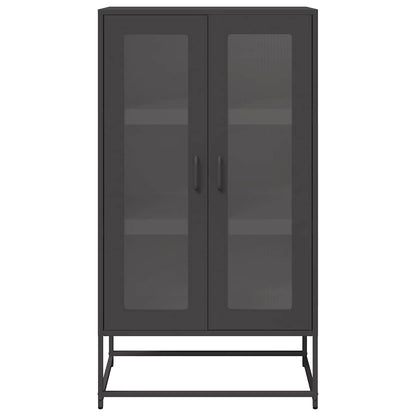 Highboard Sort 68x39x123 cm Stål