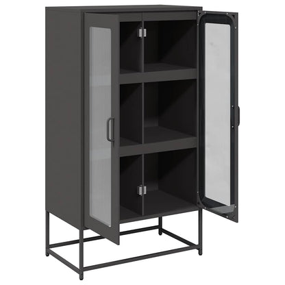 Highboard Sort 68x39x123 cm Stål