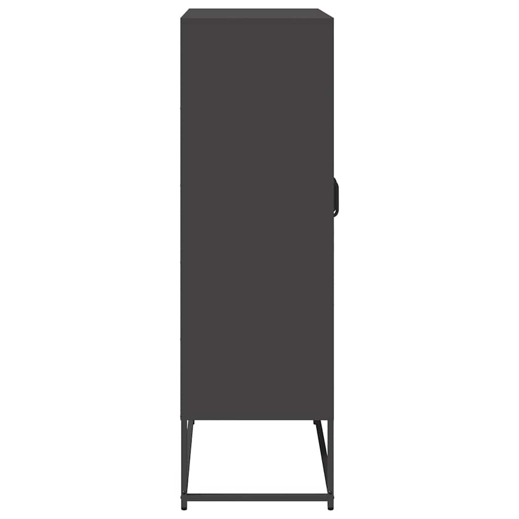 Highboard Sort 68x39x123 cm Stål