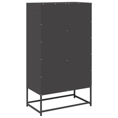 Highboard Sort 68x39x123 cm Stål